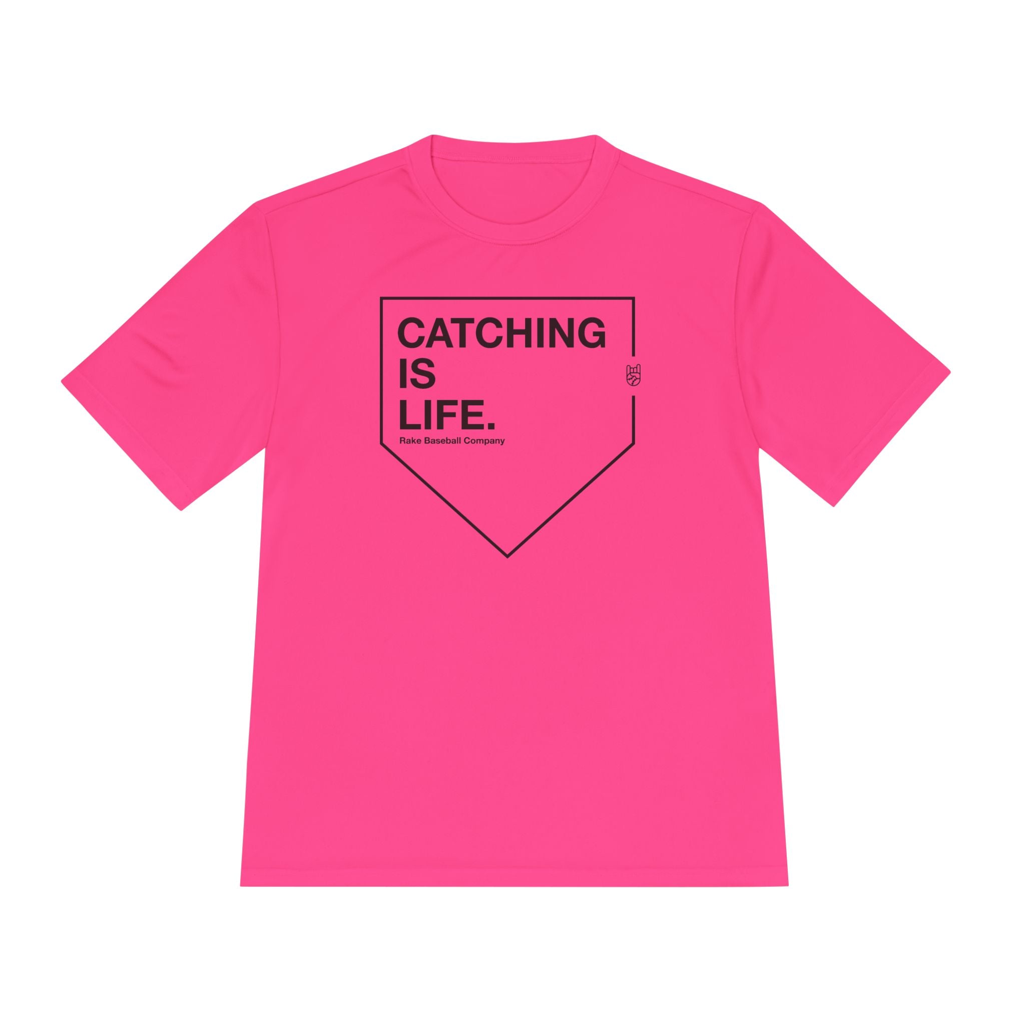 Catching Is Life Dry Fit Tee - Rake Baseball Company - RAKE BASEBALL | BASEBALL T-SHIRT | BASEBALL CLOTHING | GOOD VIBES ONLY