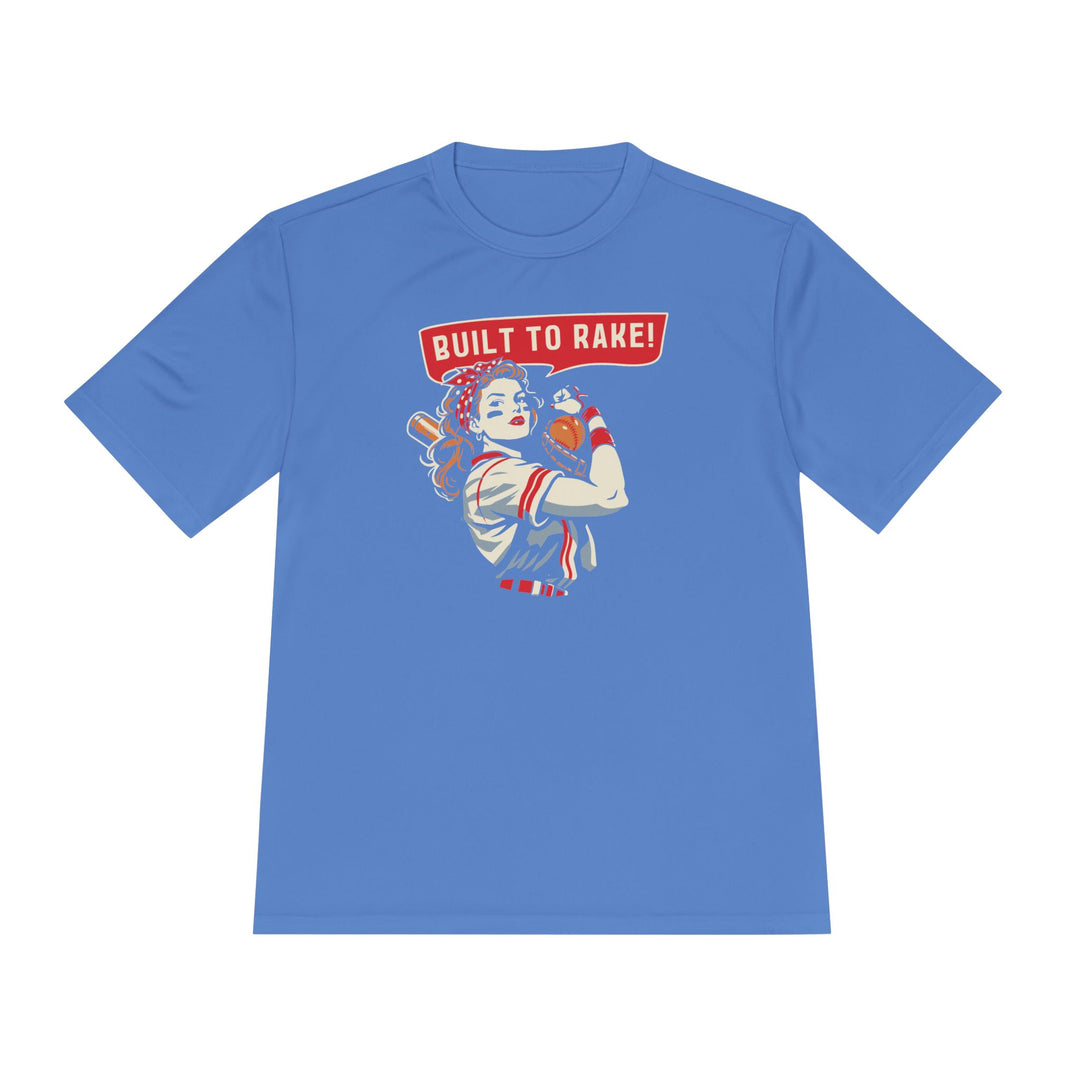 Built To Rake Softball Dry Fit Tee - Rake Baseball Company - RAKE BASEBALL | BASEBALL T-SHIRT | BASEBALL CLOTHING | GOOD VIBES ONLY