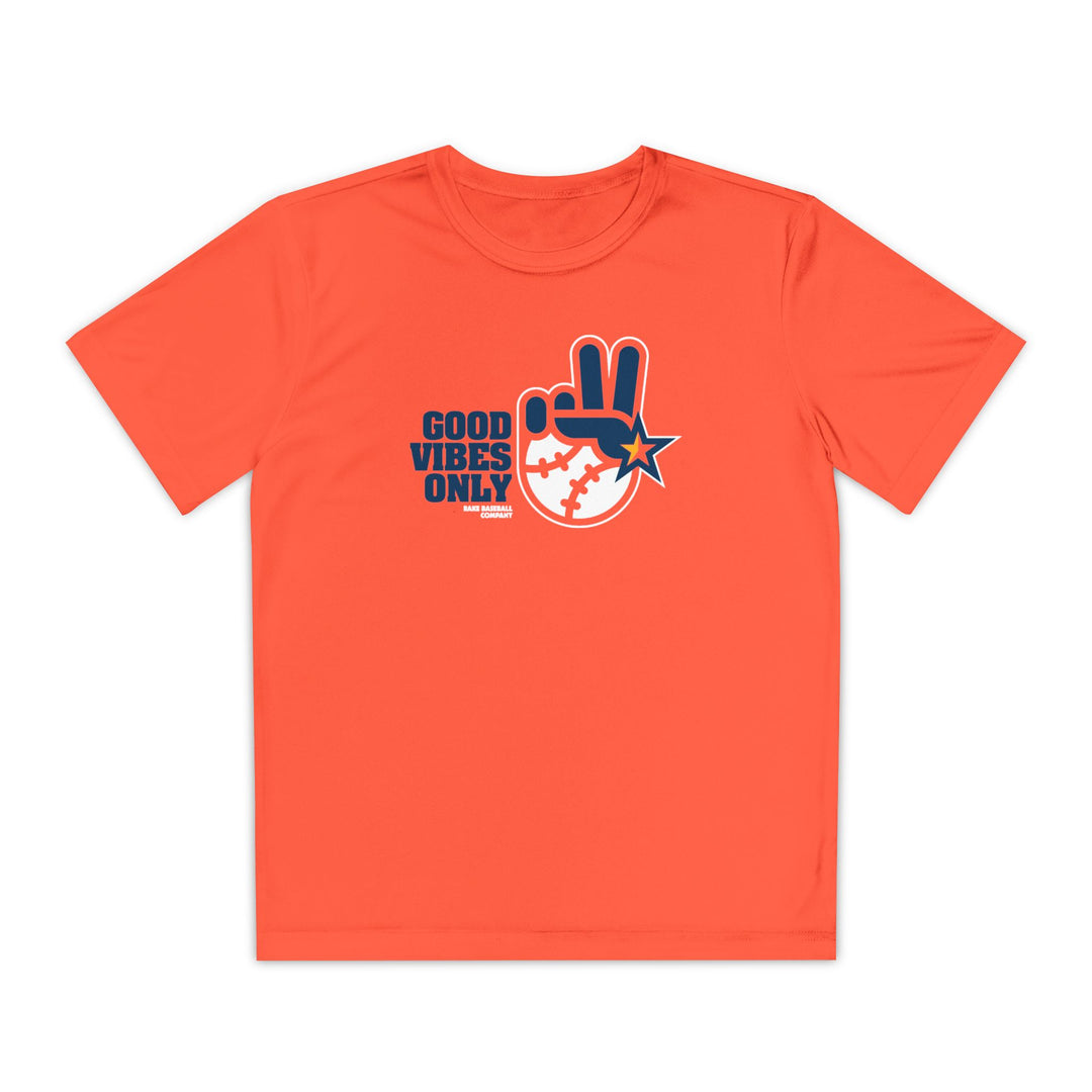 Kids Houston Inspired GVO Dry Fit Tee - Rake Baseball Company - RAKE BASEBALL | BASEBALL T-SHIRT | BASEBALL CLOTHING | GOOD VIBES ONLY