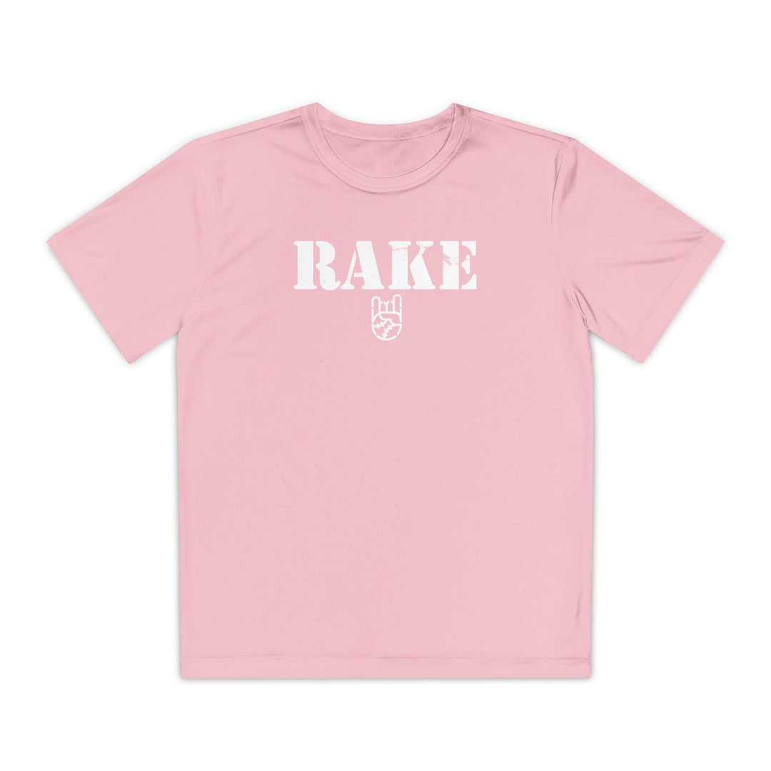 Kids Rake Stencil Dry Fit Tee - Rake Baseball Company - RAKE BASEBALL | BASEBALL T-SHIRT | BASEBALL CLOTHING | GOOD VIBES ONLY