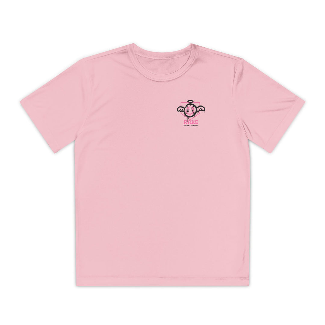 Kids She Angel Drip Softball Dry Fit Tee - Rake Baseball Company - RAKE BASEBALL | BASEBALL T-SHIRT | BASEBALL CLOTHING | GOOD VIBES ONLY