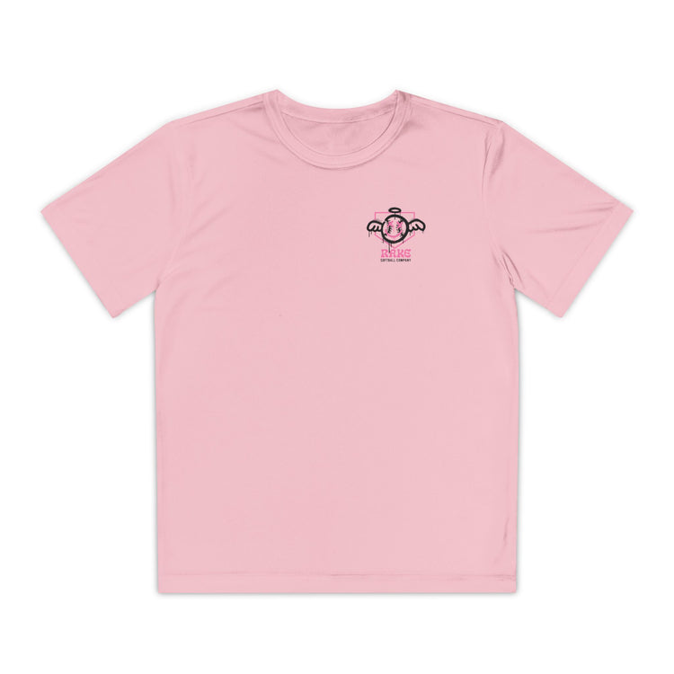 Kids She Angel Drip Softball Dry Fit Tee - Rake Baseball Company - RAKE BASEBALL | BASEBALL T-SHIRT | BASEBALL CLOTHING | GOOD VIBES ONLY