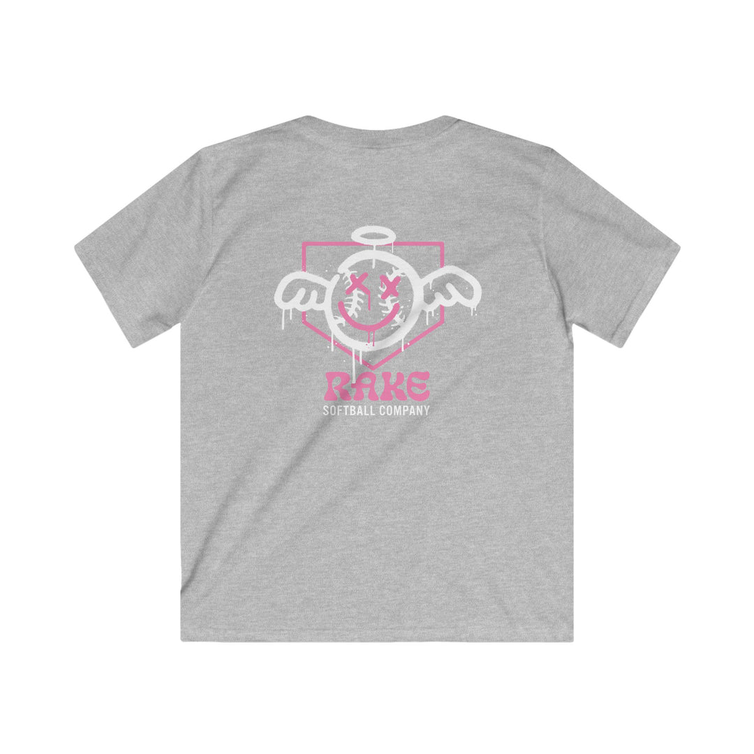 Kids She Angel Drip Softball Tee - Rake Baseball Company - RAKE BASEBALL | BASEBALL T-SHIRT | BASEBALL CLOTHING | GOOD VIBES ONLY