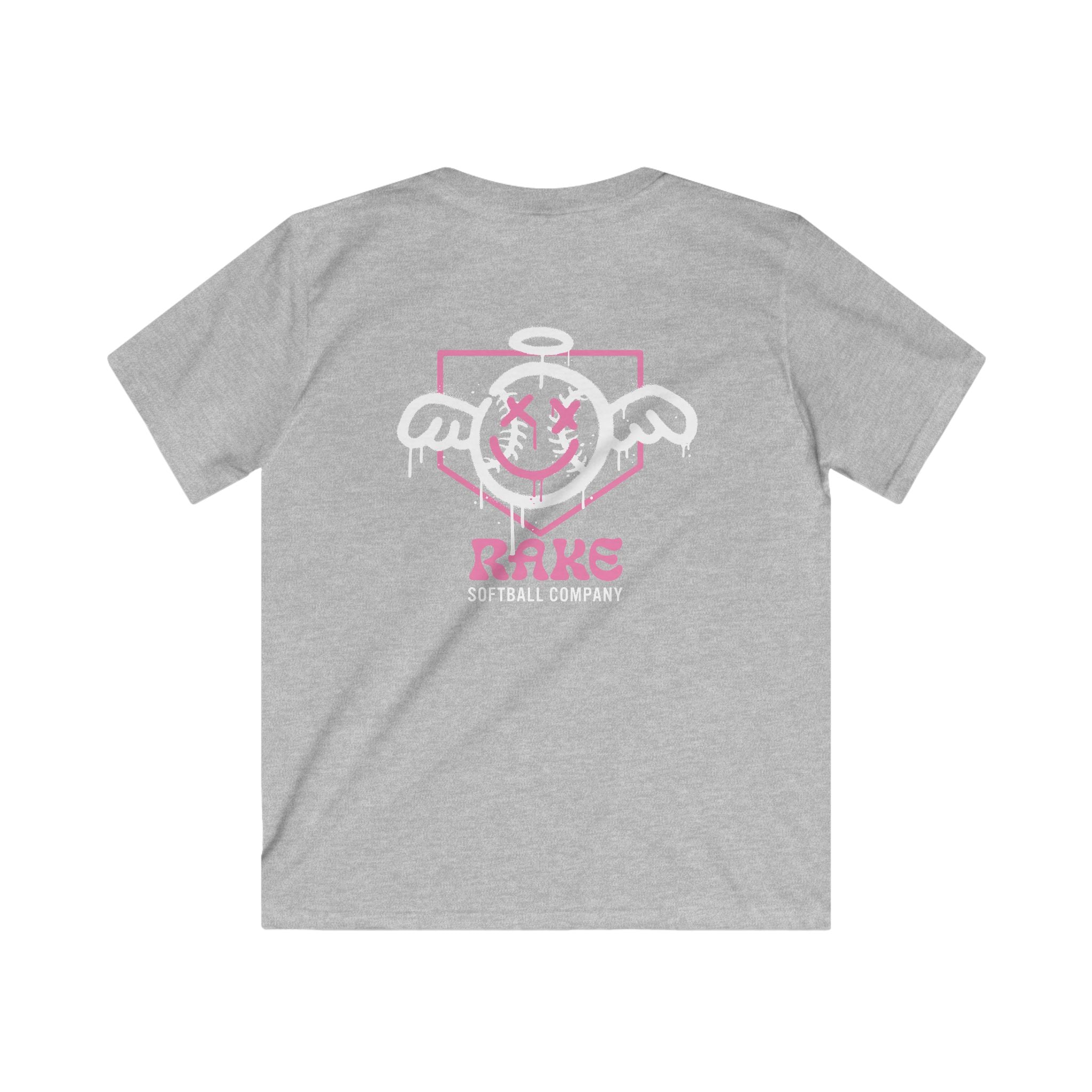 Kids She Angel Drip Softball Tee - Rake Baseball Company - RAKE BASEBALL | BASEBALL T-SHIRT | BASEBALL CLOTHING | GOOD VIBES ONLY