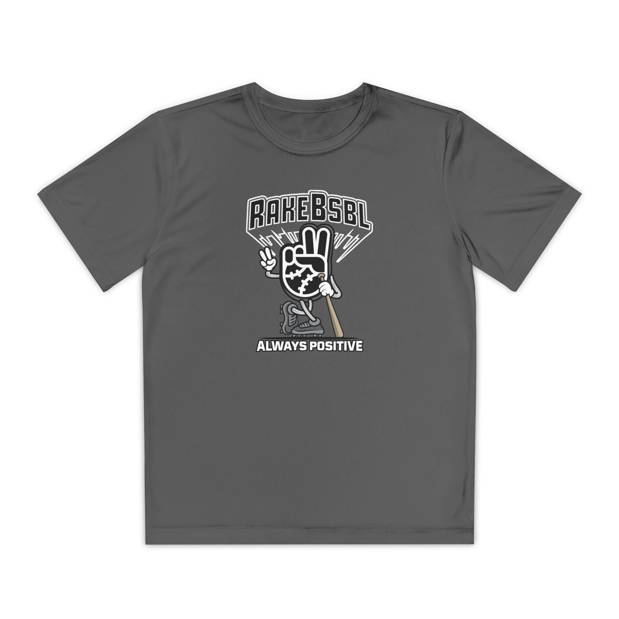 Kids Always Positive Vibes Dry Fit Tee - Rake Baseball Company - RAKE BASEBALL | BASEBALL T-SHIRT | BASEBALL CLOTHING | GOOD VIBES ONLY