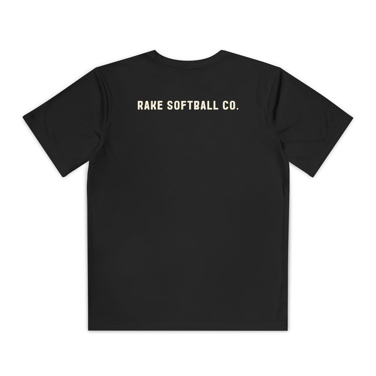 Kids Built To Rake Softball Dry Fit Tee - Rake Baseball Company - RAKE BASEBALL | BASEBALL T-SHIRT | BASEBALL CLOTHING | GOOD VIBES ONLY
