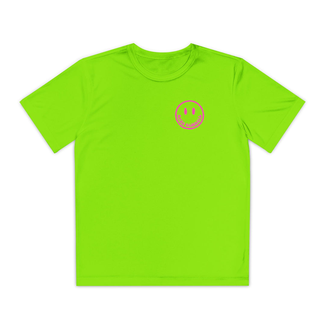 Kids Rake Smile Dry Fit Tee - Rake Baseball Company - RAKE BASEBALL | BASEBALL T-SHIRT | BASEBALL CLOTHING | GOOD VIBES ONLY
