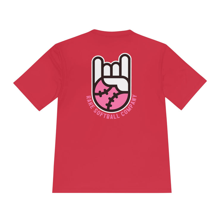 Rake Softball Company Dry Fit Tee - Rake Baseball Company - RAKE BASEBALL | BASEBALL T-SHIRT | BASEBALL CLOTHING | GOOD VIBES ONLY