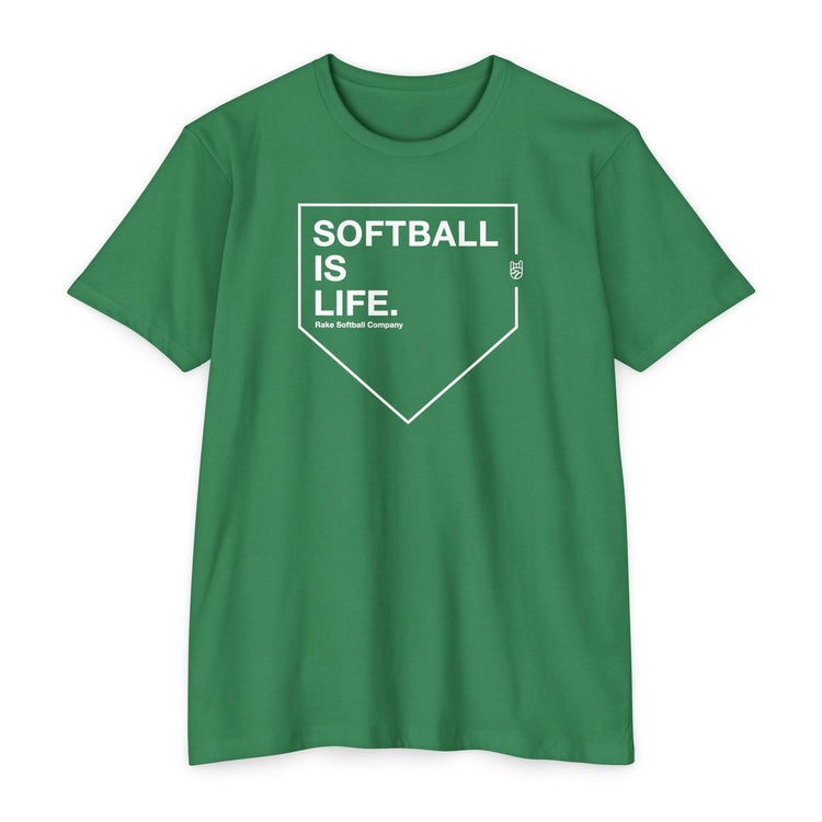 Softball Is Life Tee - Rake Baseball Company - RAKE BASEBALL | BASEBALL T-SHIRT | BASEBALL CLOTHING | GOOD VIBES ONLY