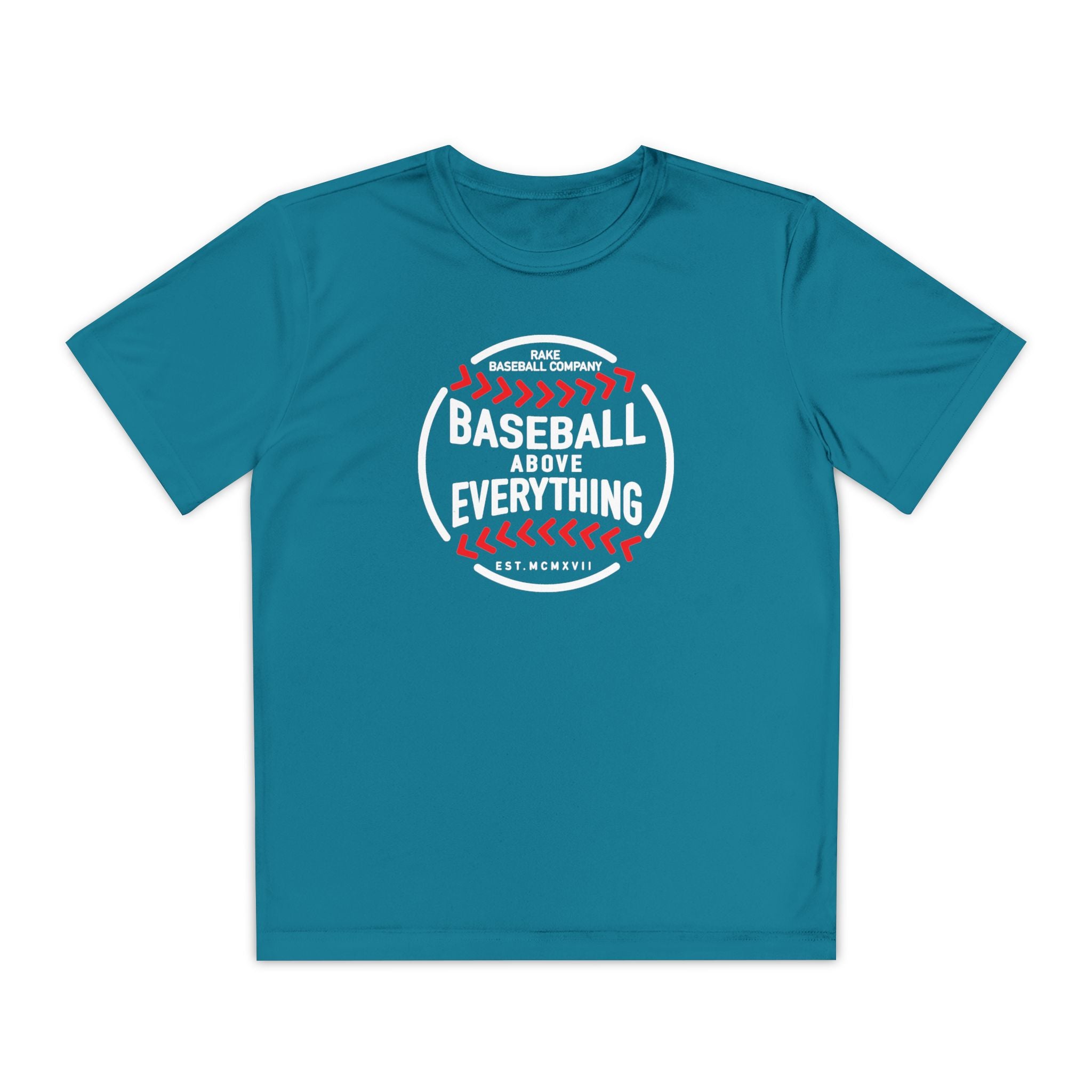 Kids Baseball Above Everything Dry Fit Tee - Rake Baseball Company - RAKE BASEBALL | BASEBALL T-SHIRT | BASEBALL CLOTHING | GOOD VIBES ONLY