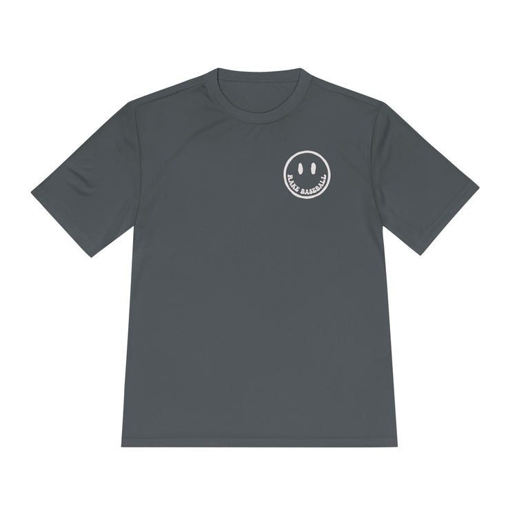 Rake Smile Dry Fit Tee - Rake Baseball Company - RAKE BASEBALL | BASEBALL T-SHIRT | BASEBALL CLOTHING | GOOD VIBES ONLY