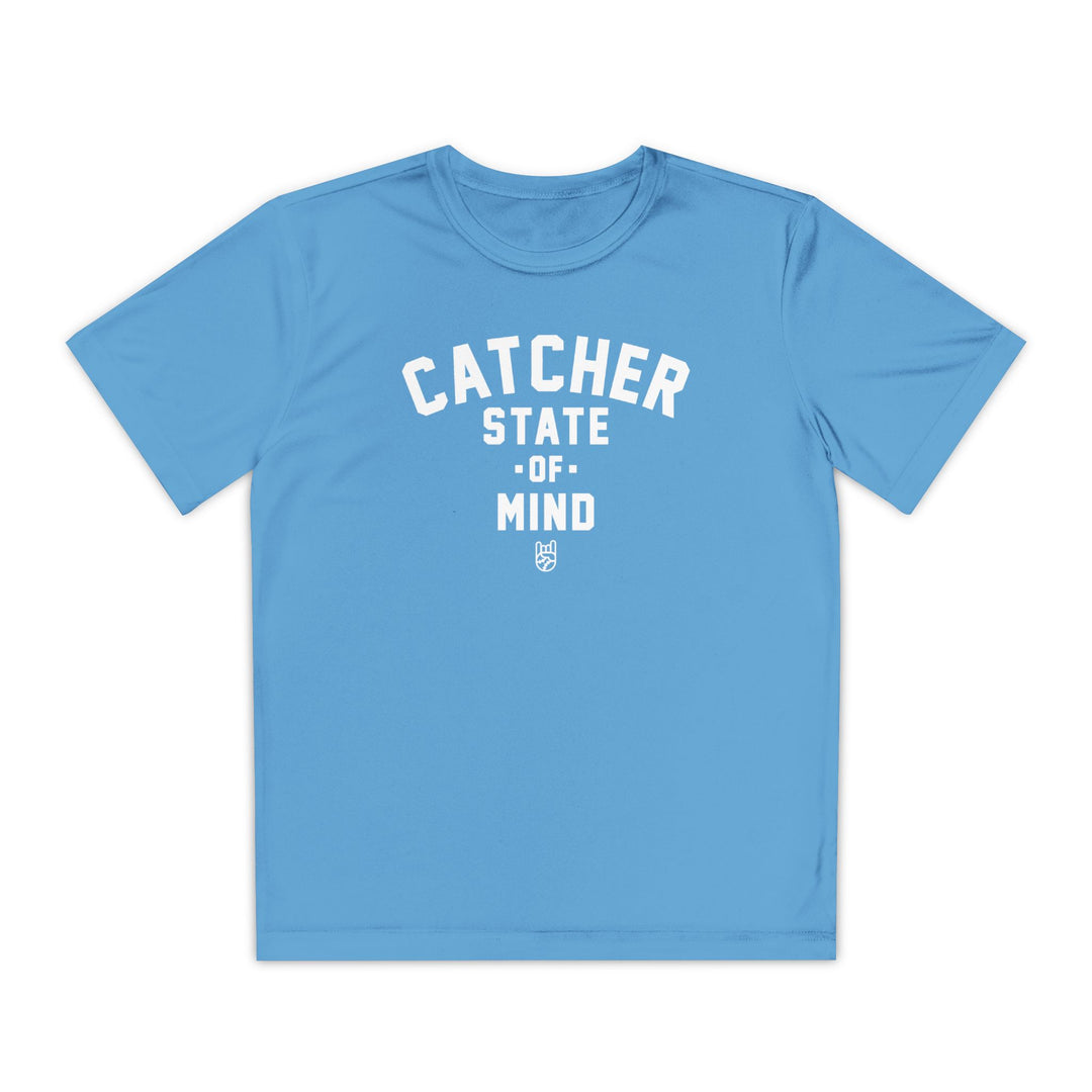 Kids Catcher State Of Mind Dry Fit Tee - Rake Baseball Company - RAKE BASEBALL | BASEBALL T-SHIRT | BASEBALL CLOTHING | GOOD VIBES ONLY