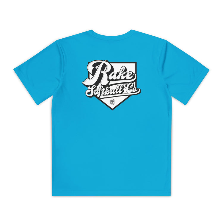 Kids Rake Softball Co. Dry Fit Tee - Rake Baseball Company - RAKE BASEBALL | BASEBALL T-SHIRT | BASEBALL CLOTHING | GOOD VIBES ONLY