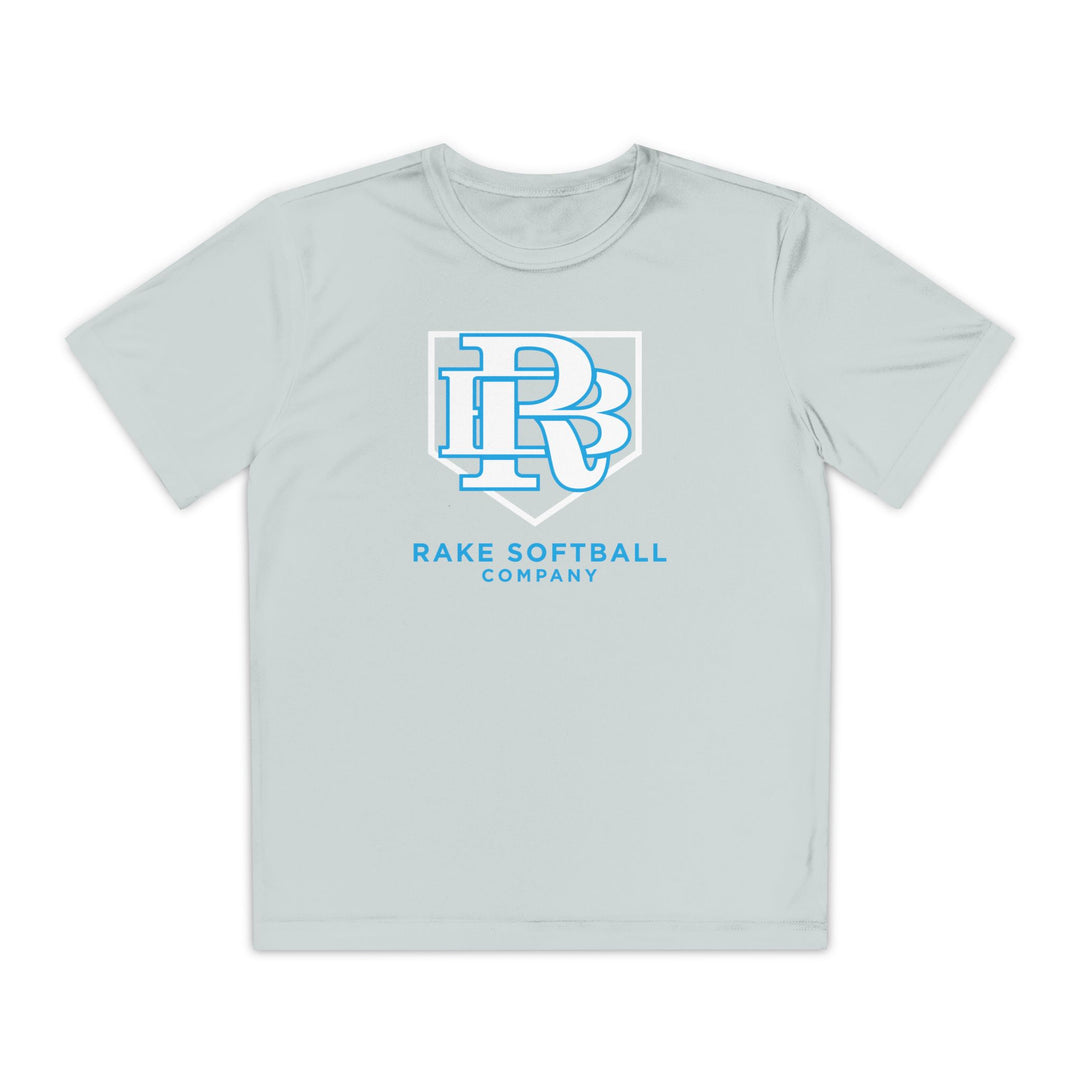 Kids RB Homeplate Softball Dry Fit Tee - Rake Baseball Company - RAKE BASEBALL | BASEBALL T-SHIRT | BASEBALL CLOTHING | GOOD VIBES ONLY