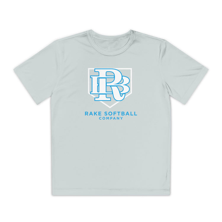 Kids RB Homeplate Softball Dry Fit Tee - Rake Baseball Company - RAKE BASEBALL | BASEBALL T-SHIRT | BASEBALL CLOTHING | GOOD VIBES ONLY