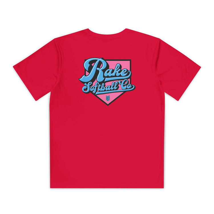 Kids Rake Softball Co. Dry Fit Tee - Rake Baseball Company - RAKE BASEBALL | BASEBALL T-SHIRT | BASEBALL CLOTHING | GOOD VIBES ONLY