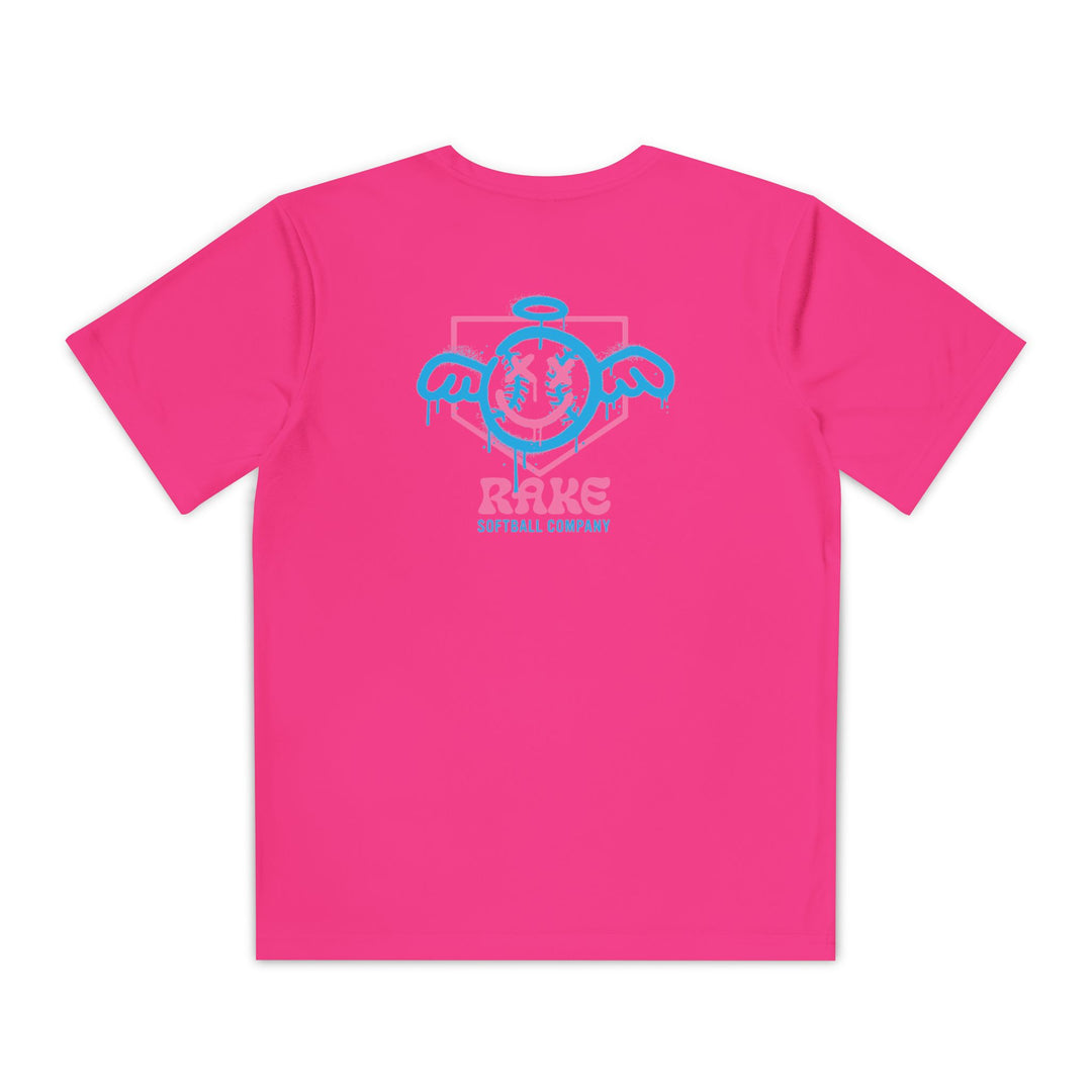 Kids She Angel Drip Softball Dry Fit Tee - Rake Baseball Company - RAKE BASEBALL | BASEBALL T-SHIRT | BASEBALL CLOTHING | GOOD VIBES ONLY