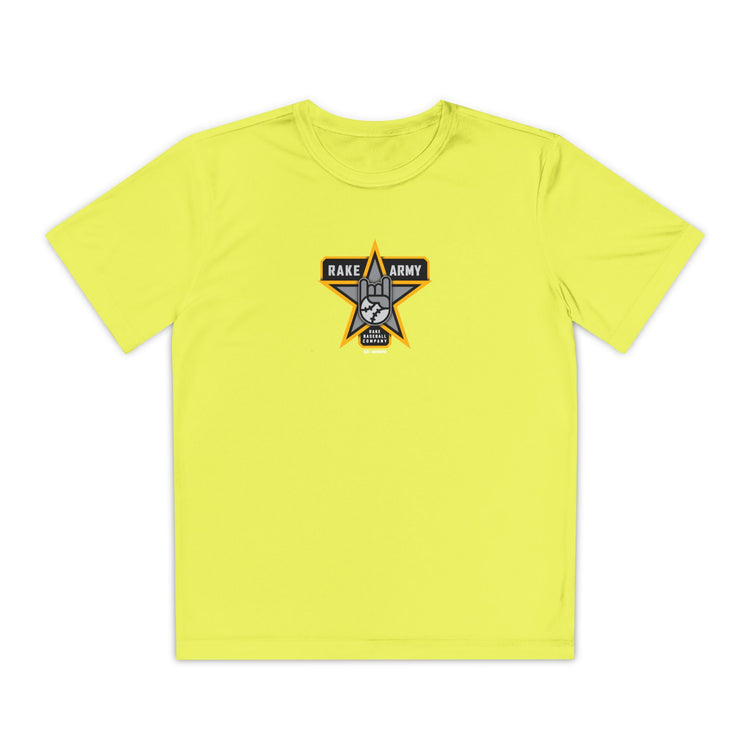 Kids Rake Army Dry Fit Tee - Rake Baseball Company - RAKE BASEBALL | BASEBALL T-SHIRT | BASEBALL CLOTHING | GOOD VIBES ONLY