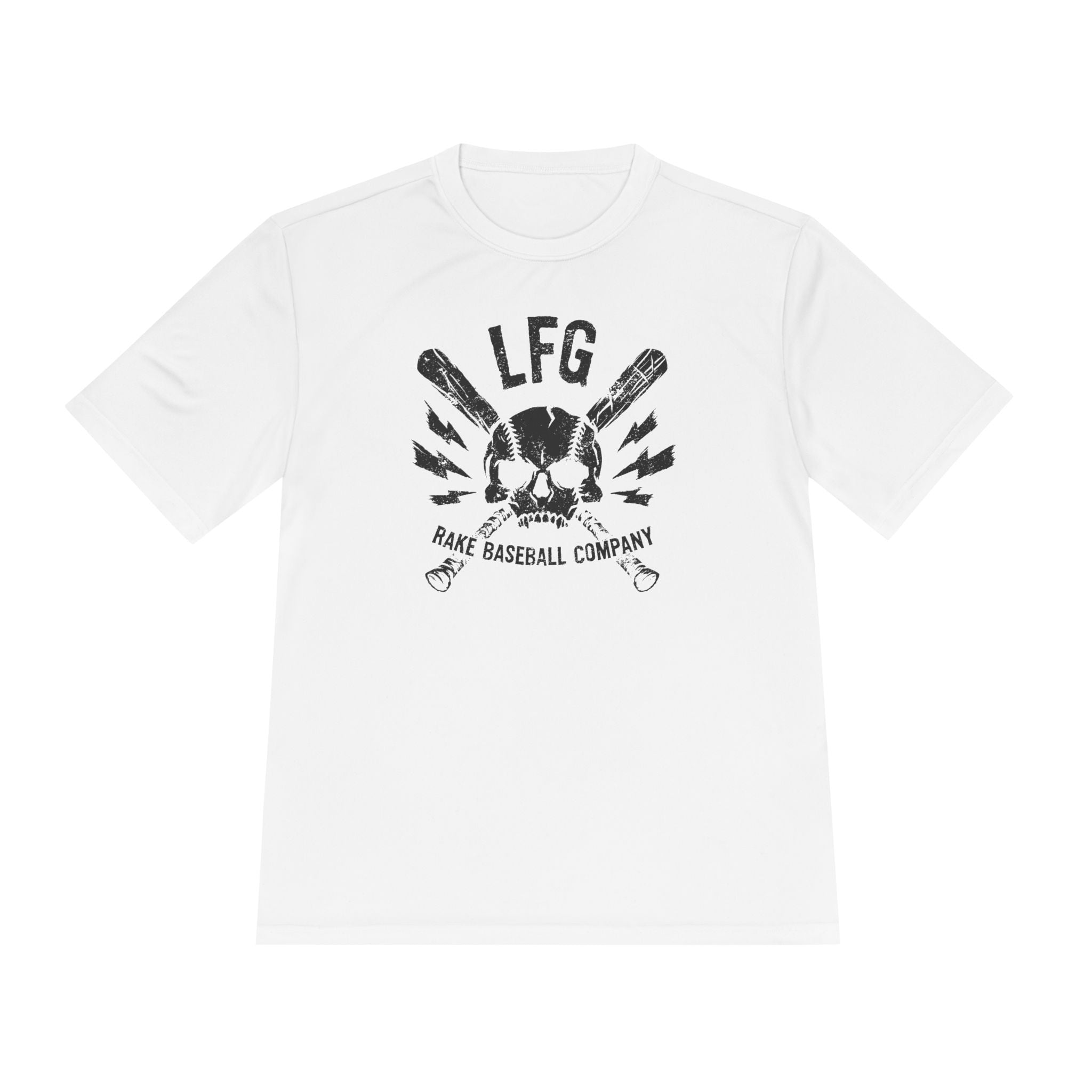 LFG Baseball Skull Dry Fit Tee - Rake Baseball Company - RAKE BASEBALL | BASEBALL T-SHIRT | BASEBALL CLOTHING | GOOD VIBES ONLY