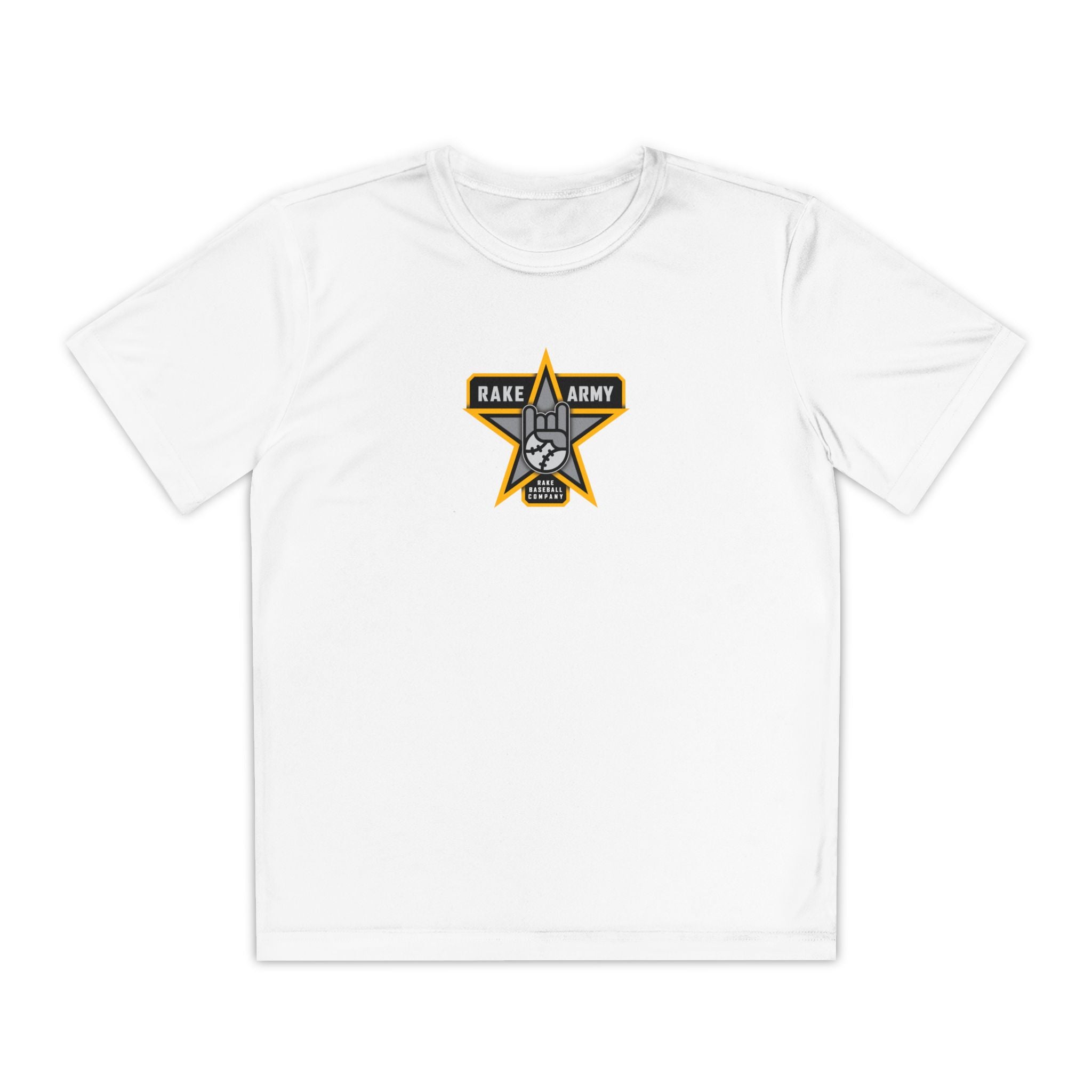 Kids Rake Army Dry Fit Tee - Rake Baseball Company - RAKE BASEBALL | BASEBALL T-SHIRT | BASEBALL CLOTHING | GOOD VIBES ONLY