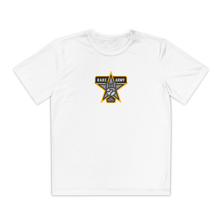 Kids Rake Army Dry Fit Tee - Rake Baseball Company - RAKE BASEBALL | BASEBALL T-SHIRT | BASEBALL CLOTHING | GOOD VIBES ONLY