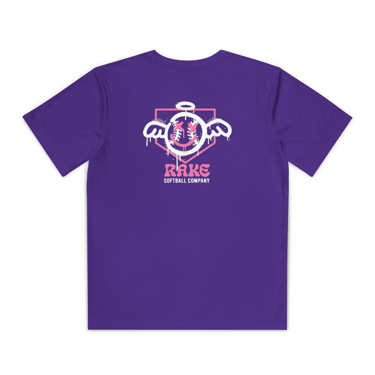 Kids She Angel Drip Softball Dry Fit Tee - Rake Baseball Company - RAKE BASEBALL | BASEBALL T-SHIRT | BASEBALL CLOTHING | GOOD VIBES ONLY