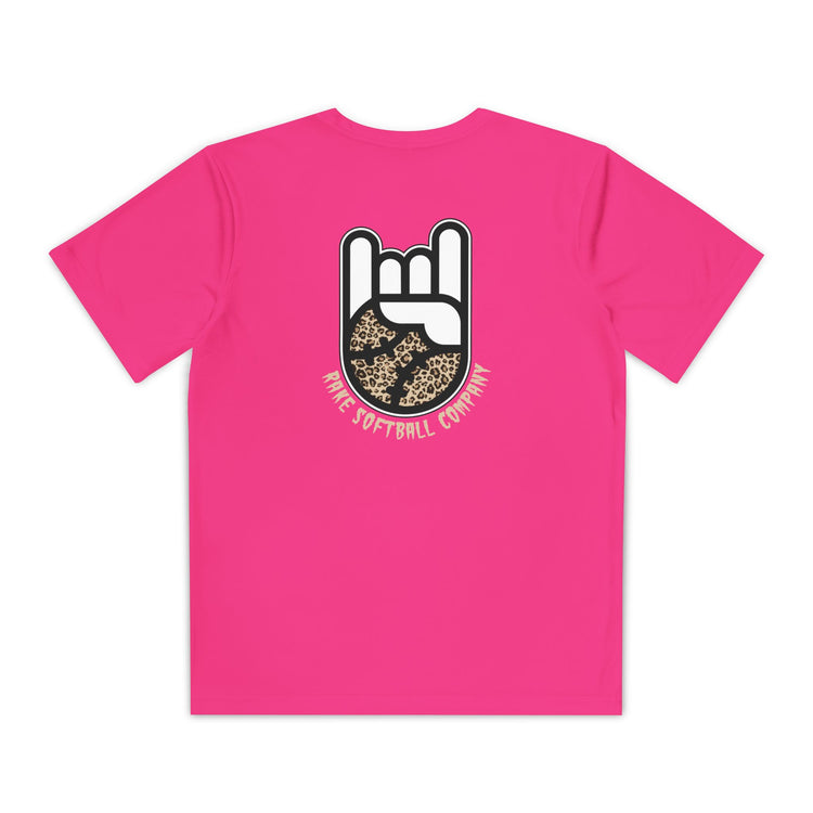 Kids Rake Cheetah Softball Company Dry Fit Tee - Rake Baseball Company - RAKE BASEBALL | BASEBALL T-SHIRT | BASEBALL CLOTHING | GOOD VIBES ONLY