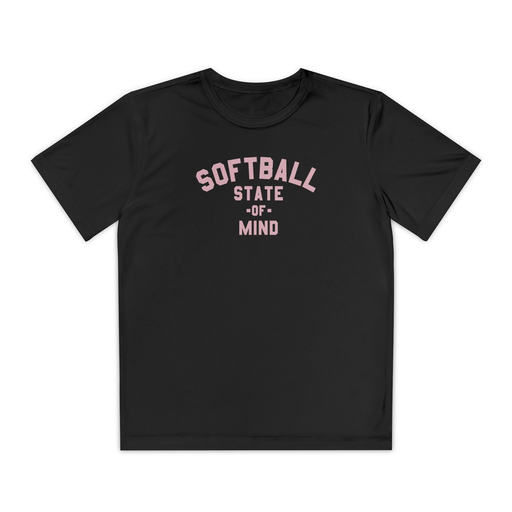 Kids Softball State Of Mind Dry Fit Tee - Rake Baseball Company - RAKE BASEBALL | BASEBALL T-SHIRT | BASEBALL CLOTHING | GOOD VIBES ONLY
