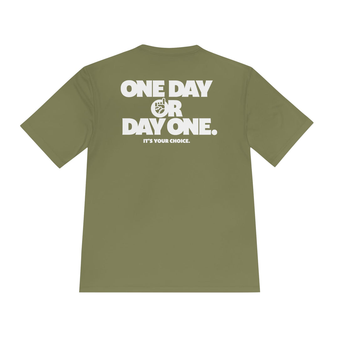 One Day or Day One Dry Fit Tee - Rake Baseball Company - RAKE BASEBALL | BASEBALL T-SHIRT | BASEBALL CLOTHING | GOOD VIBES ONLY