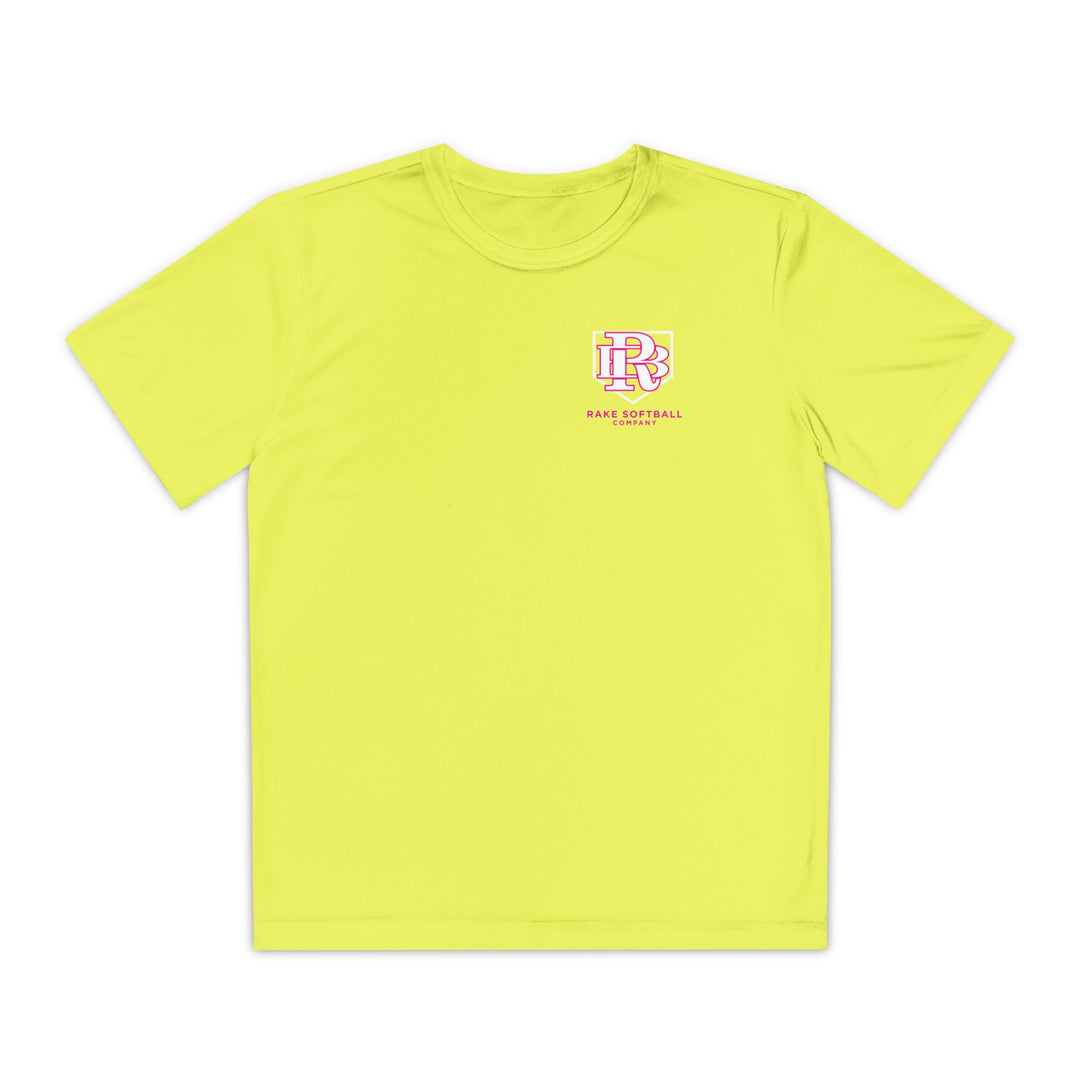 Kids RB Homeplate Softball Dry Fit Tee - Rake Baseball Company - RAKE BASEBALL | BASEBALL T-SHIRT | BASEBALL CLOTHING | GOOD VIBES ONLY