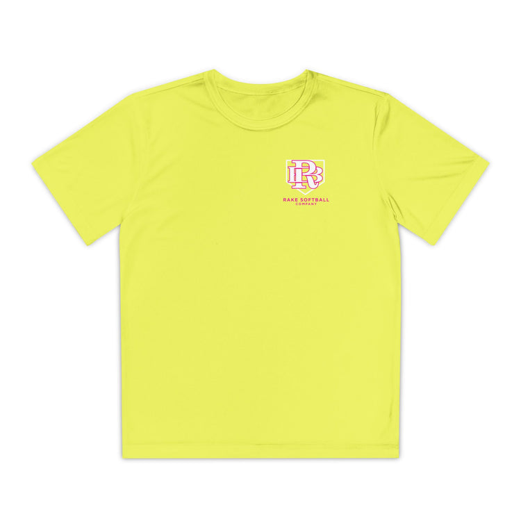 Kids RB Homeplate Softball Dry Fit Tee - Rake Baseball Company - RAKE BASEBALL | BASEBALL T-SHIRT | BASEBALL CLOTHING | GOOD VIBES ONLY