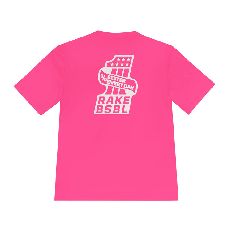 One Percent Better Dry Fit Tee - Rake Baseball Company - RAKE BASEBALL | BASEBALL T-SHIRT | BASEBALL CLOTHING | GOOD VIBES ONLY