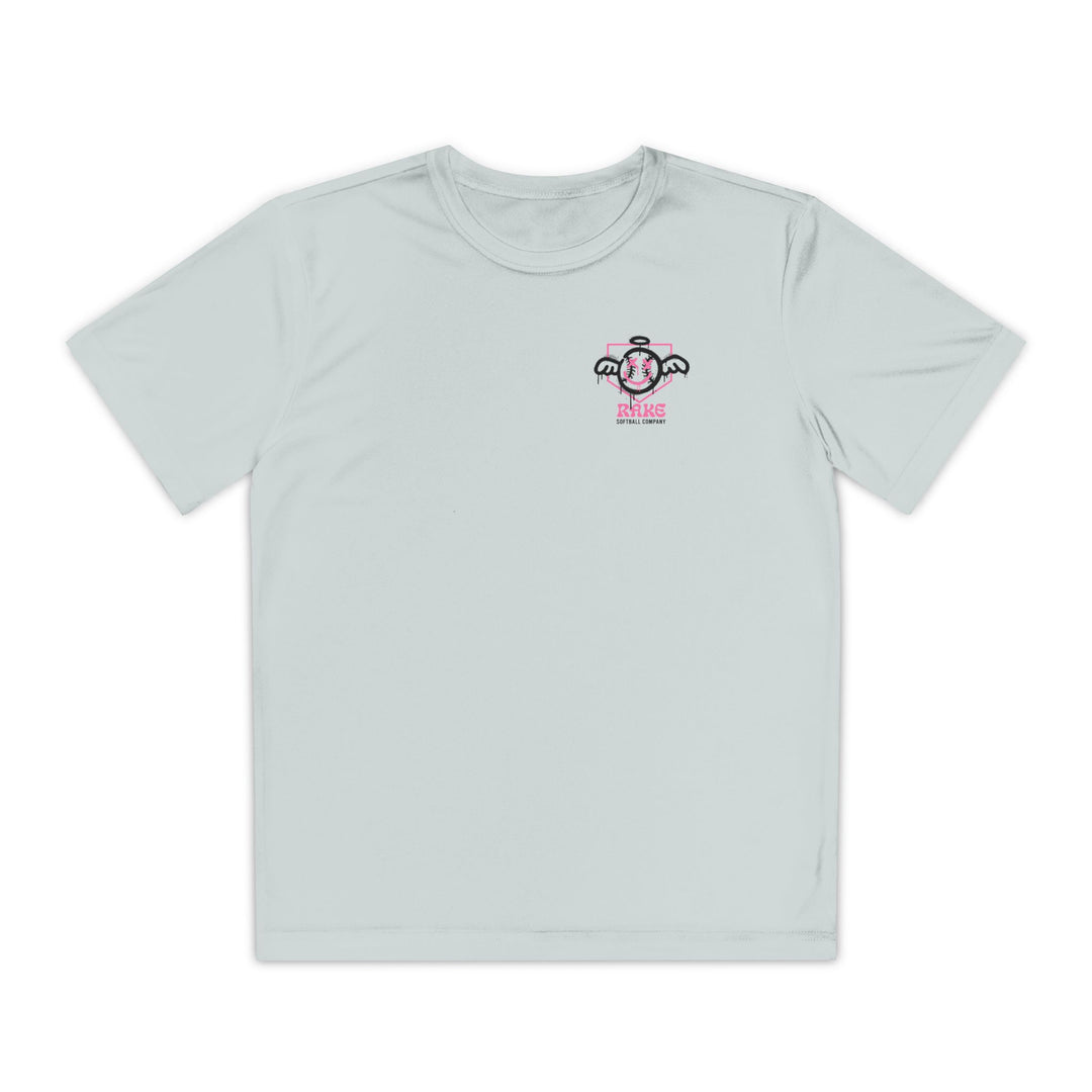 Kids She Angel Drip Softball Dry Fit Tee - Rake Baseball Company - RAKE BASEBALL | BASEBALL T-SHIRT | BASEBALL CLOTHING | GOOD VIBES ONLY