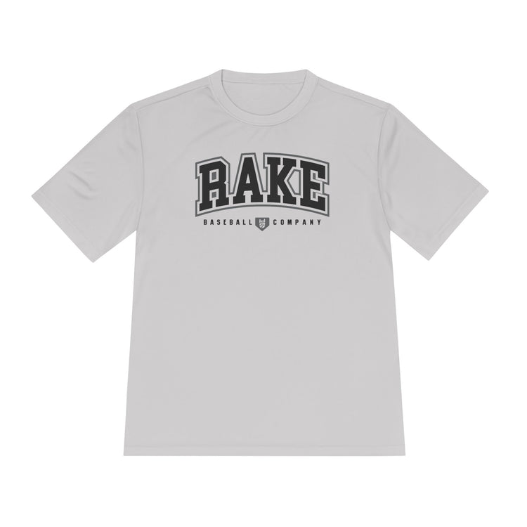 Rake Collegiate Baseball Dry Fit Tee - Rake Baseball Company - RAKE BASEBALL | BASEBALL T-SHIRT | BASEBALL CLOTHING | GOOD VIBES ONLY