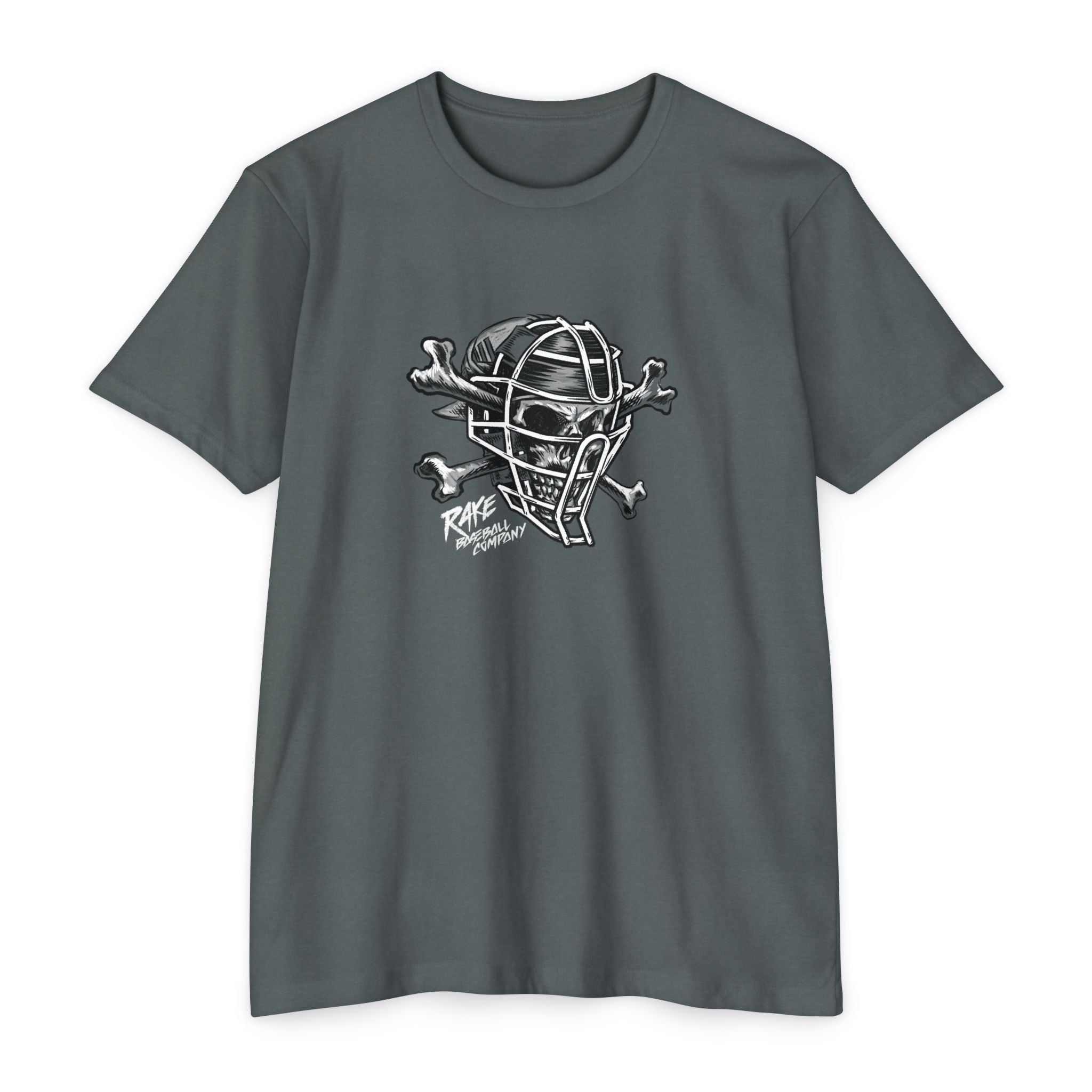 Skull & Bones Catching Tee - Rake Baseball Company - RAKE BASEBALL | BASEBALL T-SHIRT | BASEBALL CLOTHING | GOOD VIBES ONLY