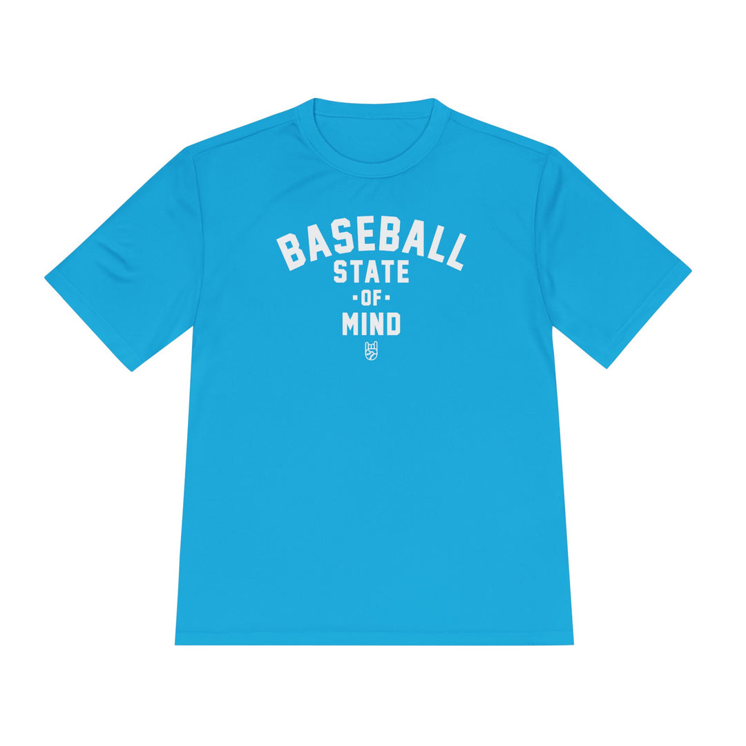 Baseball State Of Mind Dry Fit Tee - Rake Baseball Company - RAKE BASEBALL | BASEBALL T-SHIRT | BASEBALL CLOTHING | GOOD VIBES ONLY