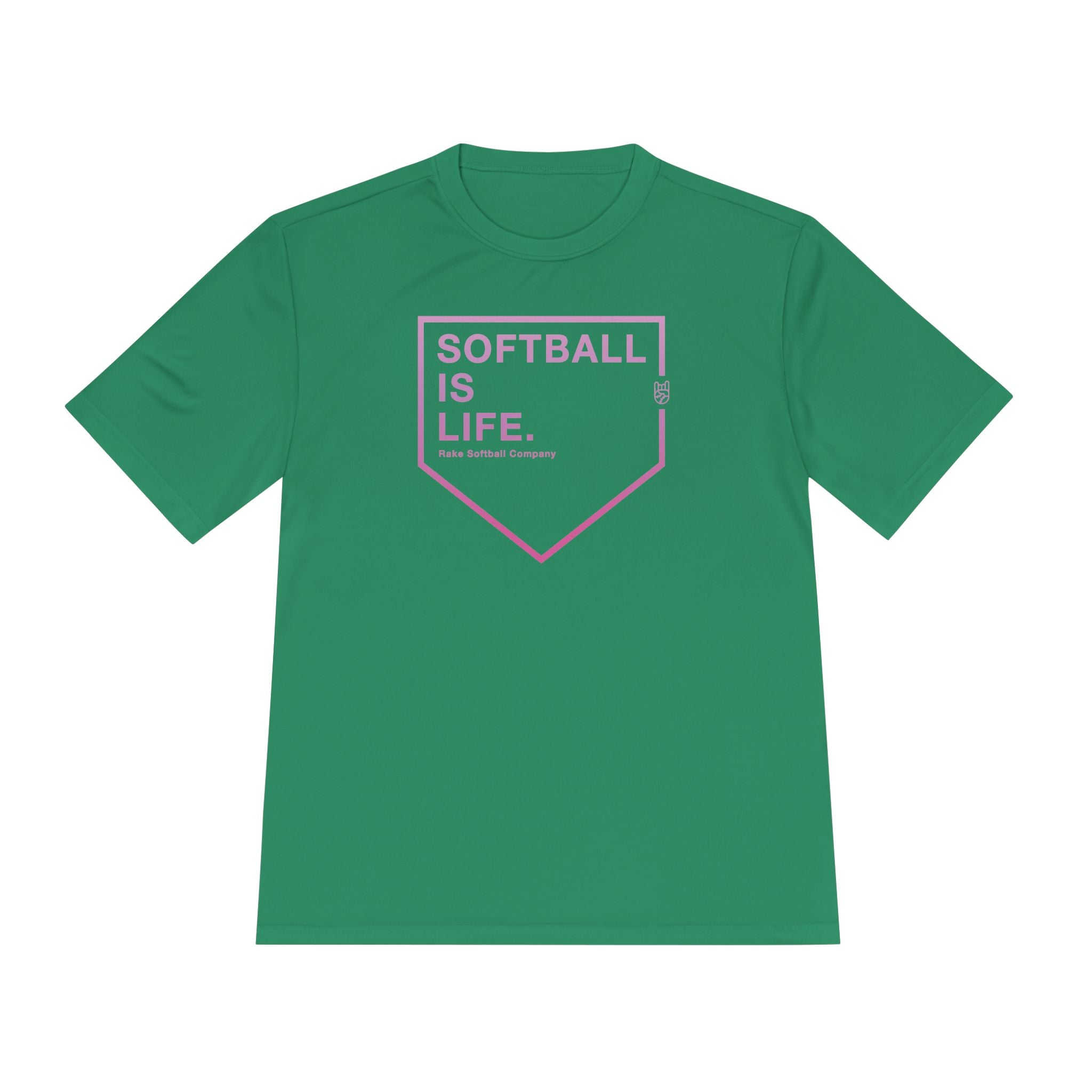 Softball Is Life Dry Fit Tee - Rake Baseball Company - RAKE BASEBALL | BASEBALL T-SHIRT | BASEBALL CLOTHING | GOOD VIBES ONLY