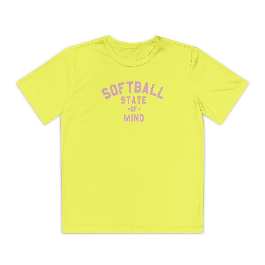 Kids Softball State Of Mind Dry Fit Tee - Rake Baseball Company - RAKE BASEBALL | BASEBALL T-SHIRT | BASEBALL CLOTHING | GOOD VIBES ONLY