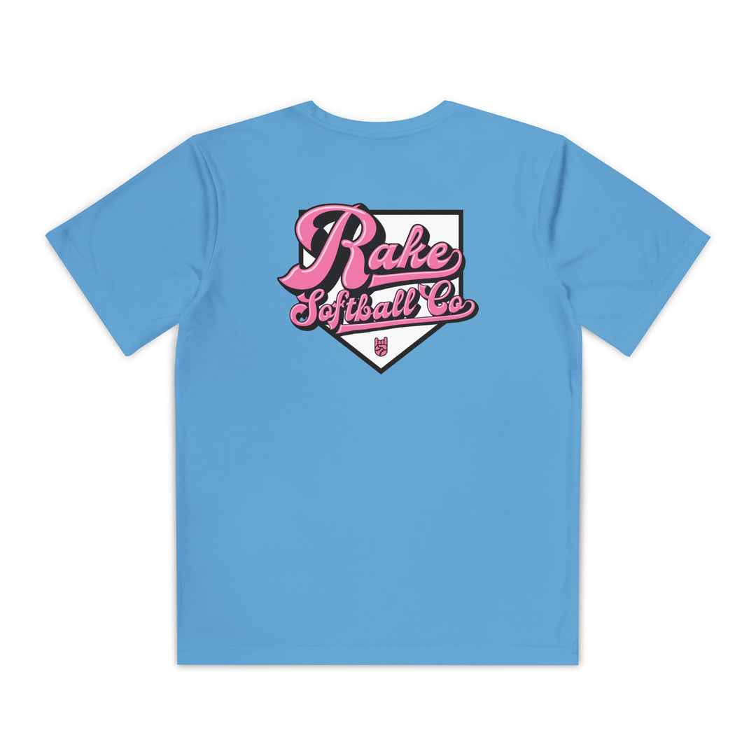 Kids Rake Softball Co. Dry Fit Tee - Rake Baseball Company - RAKE BASEBALL | BASEBALL T-SHIRT | BASEBALL CLOTHING | GOOD VIBES ONLY
