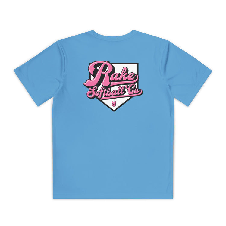 Kids Rake Softball Co. Dry Fit Tee - Rake Baseball Company - RAKE BASEBALL | BASEBALL T-SHIRT | BASEBALL CLOTHING | GOOD VIBES ONLY