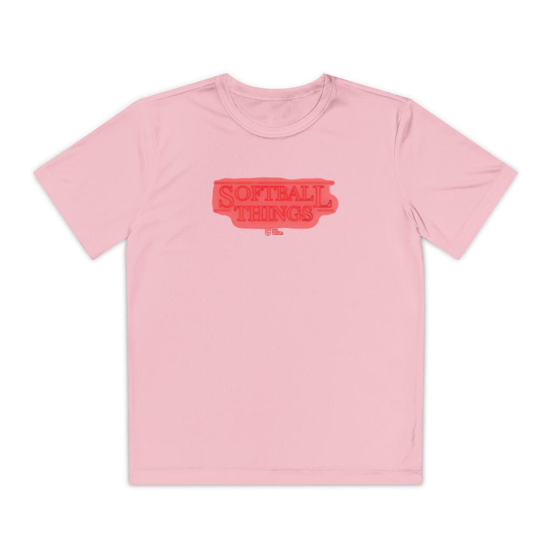 Kids Softball Things Dry Fit Tee - Rake Baseball Company - RAKE BASEBALL | BASEBALL T-SHIRT | BASEBALL CLOTHING | GOOD VIBES ONLY