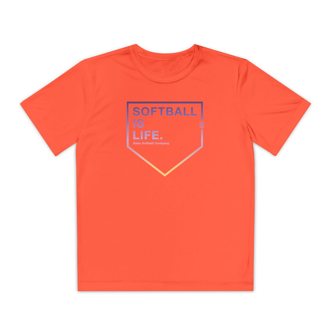 Kids Softball Is Life Dry Fit Tee - Rake Baseball Company - RAKE BASEBALL | BASEBALL T-SHIRT | BASEBALL CLOTHING | GOOD VIBES ONLY