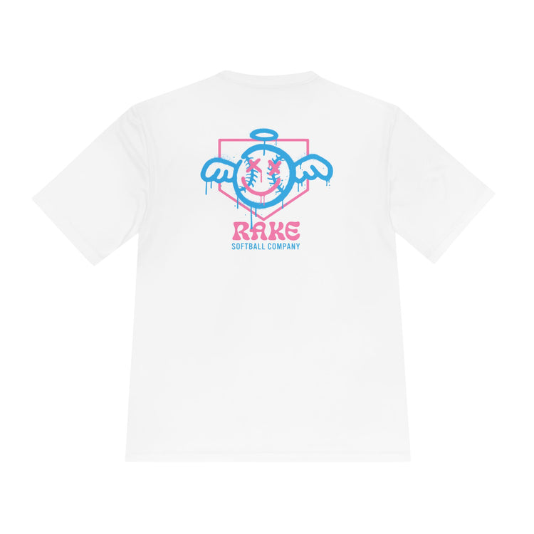 She Angel Drip Softball Dry Fit Tee - Rake Baseball Company - RAKE BASEBALL | BASEBALL T-SHIRT | BASEBALL CLOTHING | GOOD VIBES ONLY