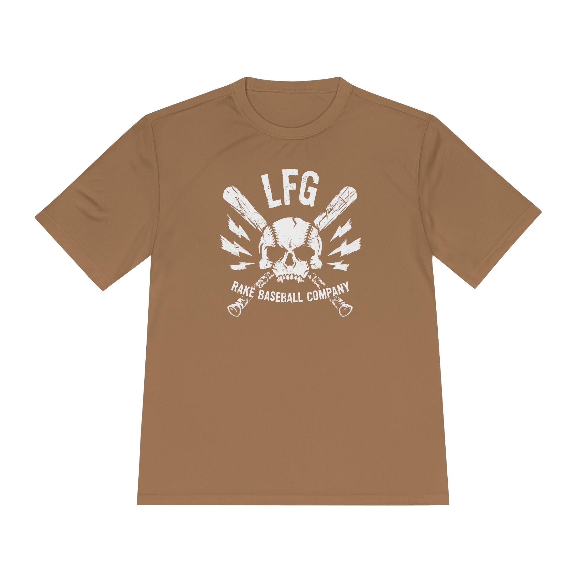LFG Baseball Skull Dry Fit Tee - Rake Baseball Company - RAKE BASEBALL | BASEBALL T-SHIRT | BASEBALL CLOTHING | GOOD VIBES ONLY