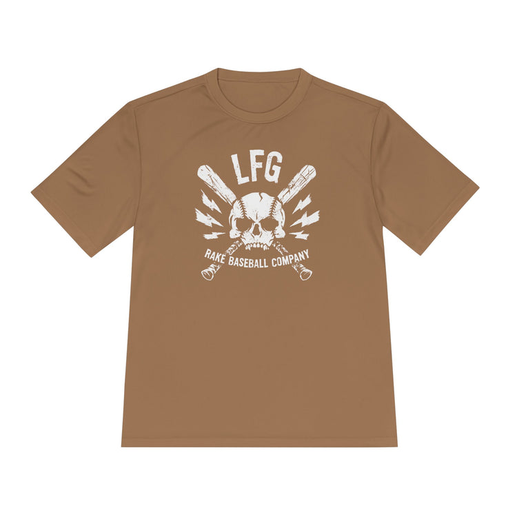 LFG Baseball Skull Dry Fit Tee - Rake Baseball Company - RAKE BASEBALL | BASEBALL T-SHIRT | BASEBALL CLOTHING | GOOD VIBES ONLY