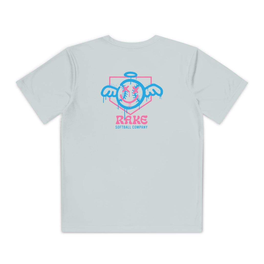 Kids She Angel Drip Softball Dry Fit Tee - Rake Baseball Company - RAKE BASEBALL | BASEBALL T-SHIRT | BASEBALL CLOTHING | GOOD VIBES ONLY