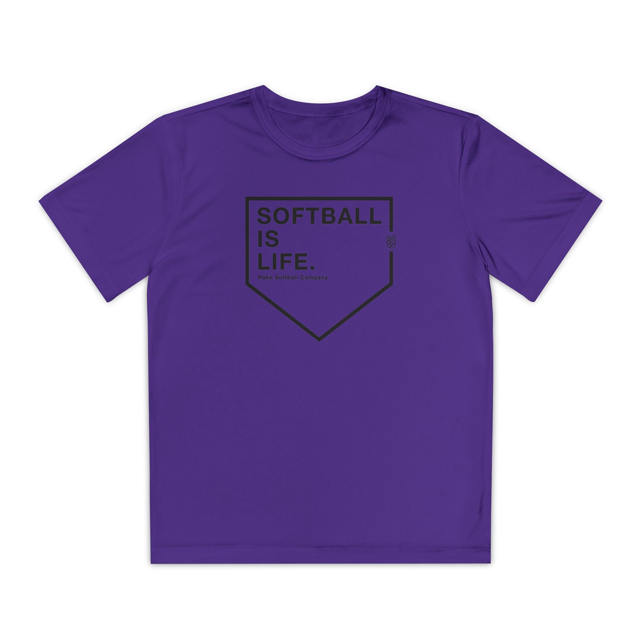 Kids Softball Is Life Dry Fit Tee - Rake Baseball Company - RAKE BASEBALL | BASEBALL T-SHIRT | BASEBALL CLOTHING | GOOD VIBES ONLY