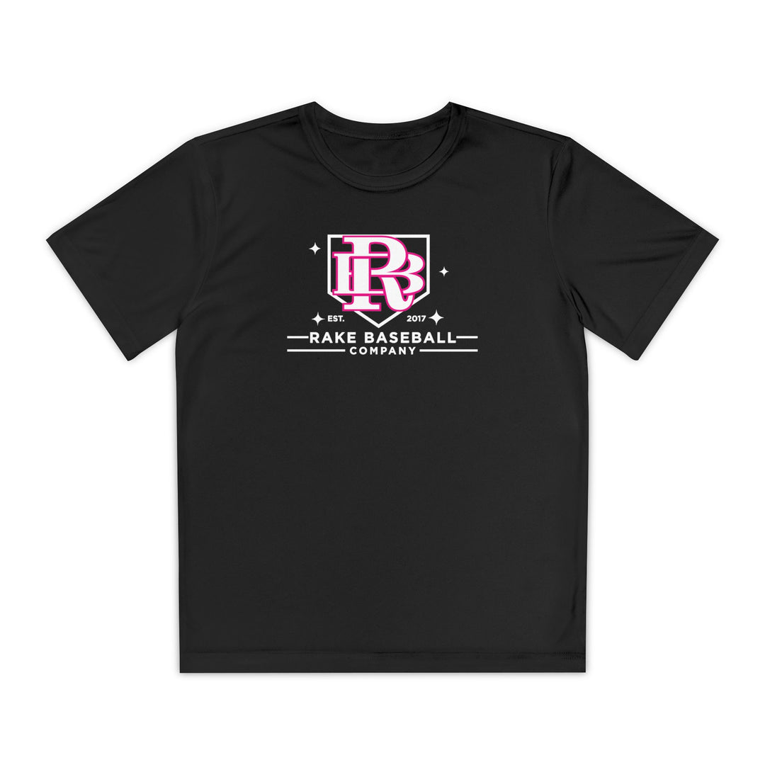 Kids Rake Baseball Homeplate Tee Dry Fit Tee - Rake Baseball Company - RAKE BASEBALL | BASEBALL T-SHIRT | BASEBALL CLOTHING | GOOD VIBES ONLY