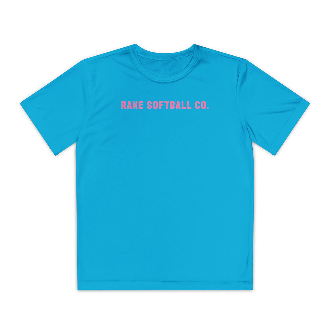 Kids Rake Softball Company Dry Fit Tee - Rake Baseball Company - RAKE BASEBALL | BASEBALL T-SHIRT | BASEBALL CLOTHING | GOOD VIBES ONLY