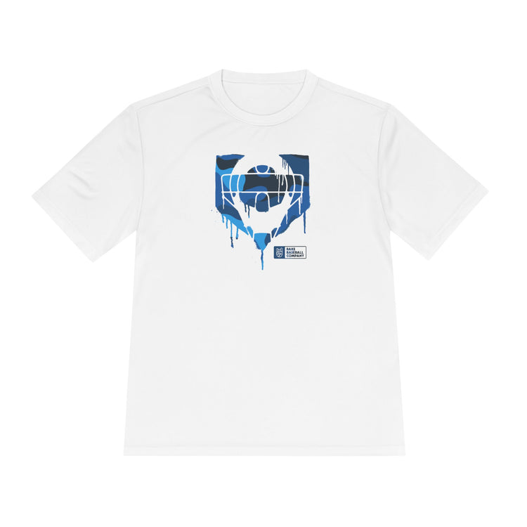 Catcher's Blue Camo Drip Dry Fit Tee - Rake Baseball Company - RAKE BASEBALL | BASEBALL T-SHIRT | BASEBALL CLOTHING | GOOD VIBES ONLY